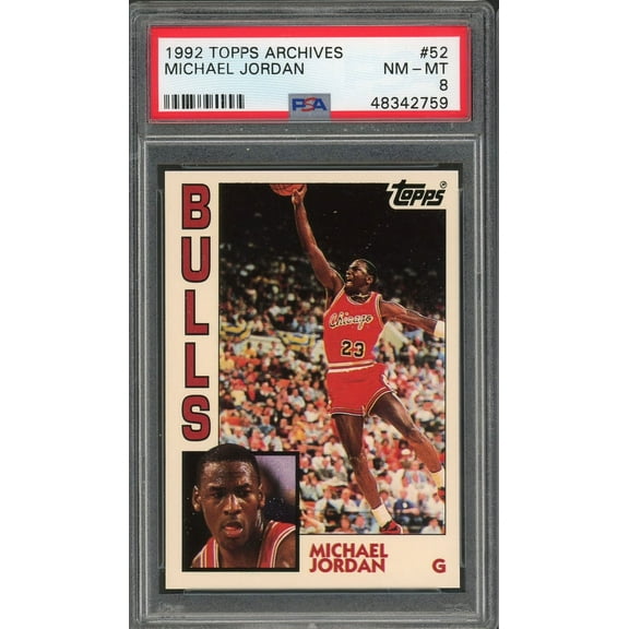 Michael Jordan 1992 Topps Archives Basketball Card #52 Graded PSA 8