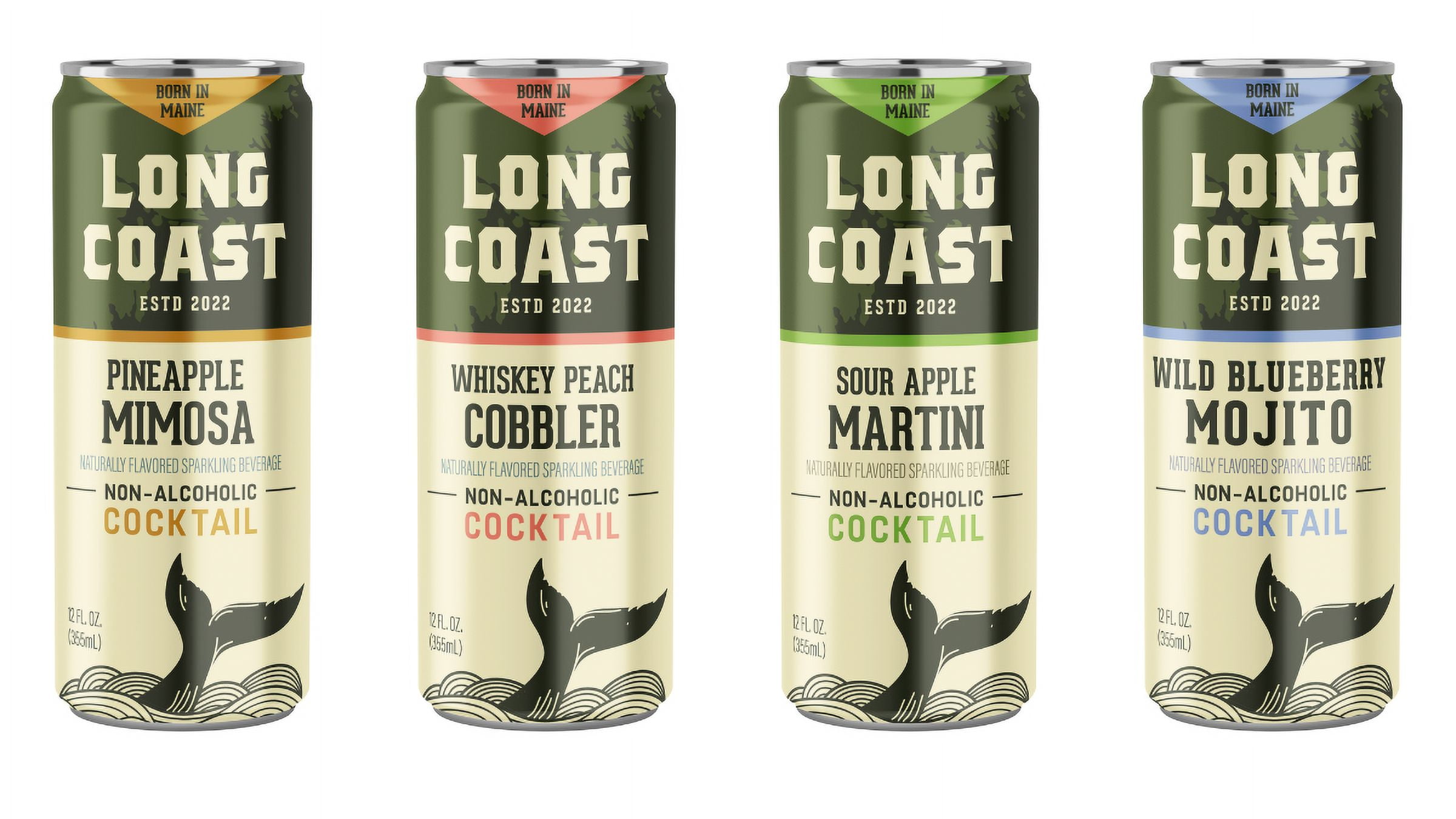 Long Coast Non Alcoholic Variety Cocktail Mixers, 8 Pack, 12 oz cans