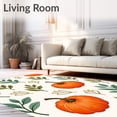 thumbnail image 2 of ODIKA 8'x10' Machine Washable Non-Slip Area Rug, Harvest Pumpkin Patch Watercolor Splash with Autumn Leaf Flourish Motif High Traffic Rug, Orange, 604753, 2 of 7