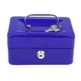 thumbnail image 2 of MERIGLARE Portable Mini Money Box Case Holder Tray Cashier Box Safe Metal D Blue, 2 of 8