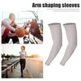thumbnail image 2 of Unique Bargains 1 Pair Arm Shapers Arm Slimming Sleeves Fat Burning Light Weight Light Gray Polyester, 2 of 6