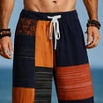 thumbnail image 5 of SGFCWSX Mens Harem Pants Patchwork Elastic Waist Drawstring Loose Boho Hippie Beach Casual Pants Multicolor Size L, 5 of 5