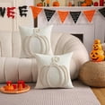 thumbnail image 6 of Tosleo Fall Decorative Throw Pillow Covers 18x18 inch Set of 2 Halloween Beige Single Pumpkin Embroidered Pillow Cases Thanksgiving Home Party Pumpkin Decor Pillowcases Square Cushion Covers, 6 of 9