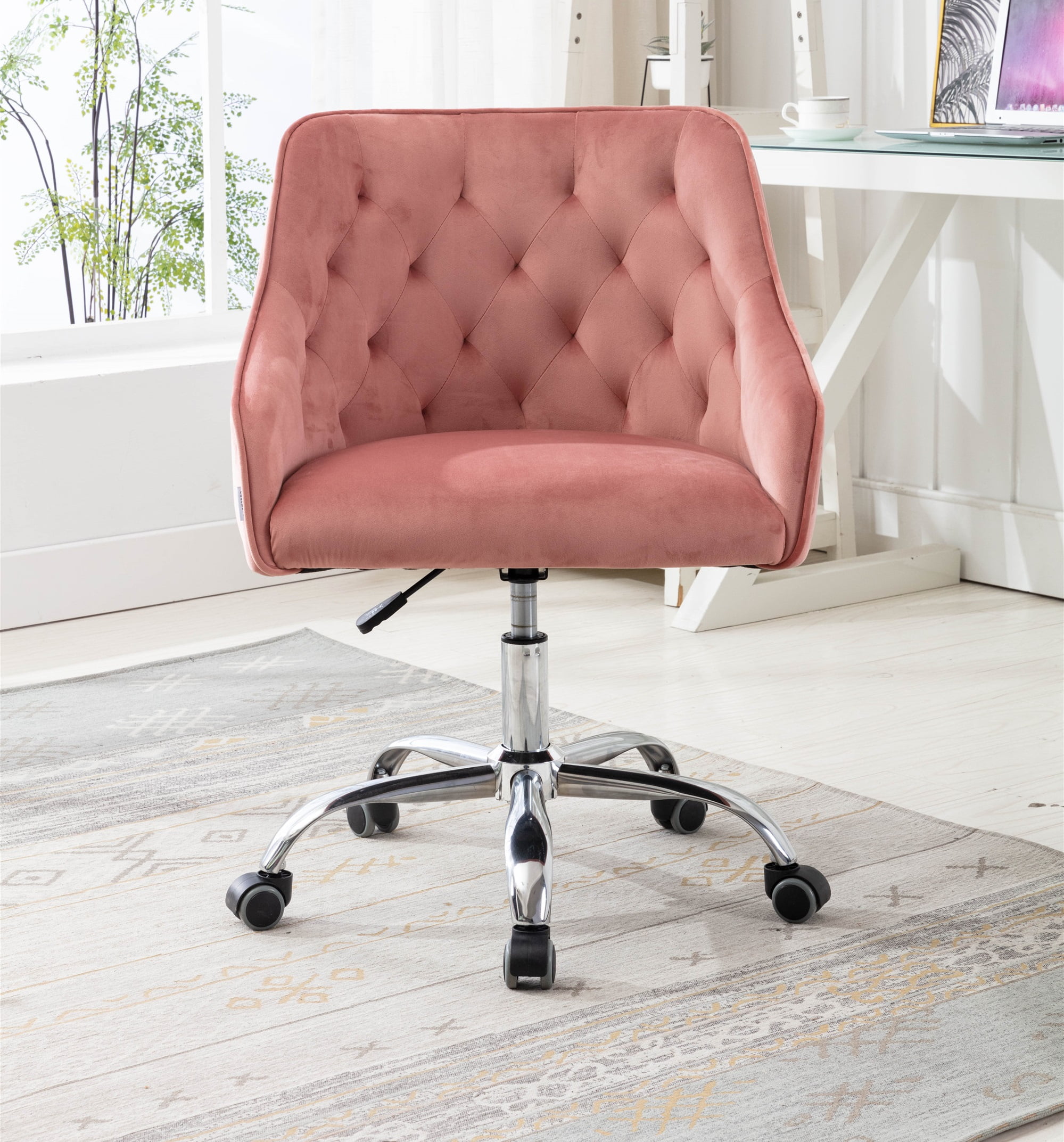 Modern Leisure Arm Chair, Elegant Modern Swivel Desk Chair with Velvet