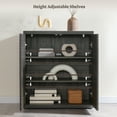 thumbnail image 5 of SICOTAS Fluted Kitchen Storage Cabinet Set of 2, 62" Modern Coffee Bar Station with 4 Doors & Adjustable Shelves, Side Cabinets for Dining Room, Living Room, Entryway in Black, 5 of 8