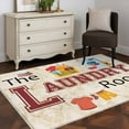 thumbnail image 4 of Rectangle Area Rug 4x6ft, Laundry Room Clothes Cartoon Style Non-Slip Non-Shedding Floor Mat, Retro Classic Flower Washable Sturdy Carpet for Living Room Bedroom Home Decor, 4 of 9