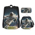 thumbnail image 1 of Balery Astronaut Soccer Field Mochila Escolar 3 en 1 para Niños - Mochila Resistente con Lonchera Térmica y Estuche - Mochila Escolar para Niños y Niñas, 1 of 7