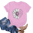 thumbnail image 3 of Summer Womens Graphic T Shirts Sunflower Print Tee Breathable Lightweight Top Pink XXL, 3 of 4