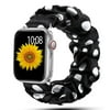 YuiYuKa Scrunchie Strap Compatible with Apple Watch Bands 40mm 44mm 42mm 38mm 42mm Ultra 49mm Elastic Nylon Band Women bracelet Solo Loop Band iWatch Series 8 7 6 5 4 3 SE - Black White dot