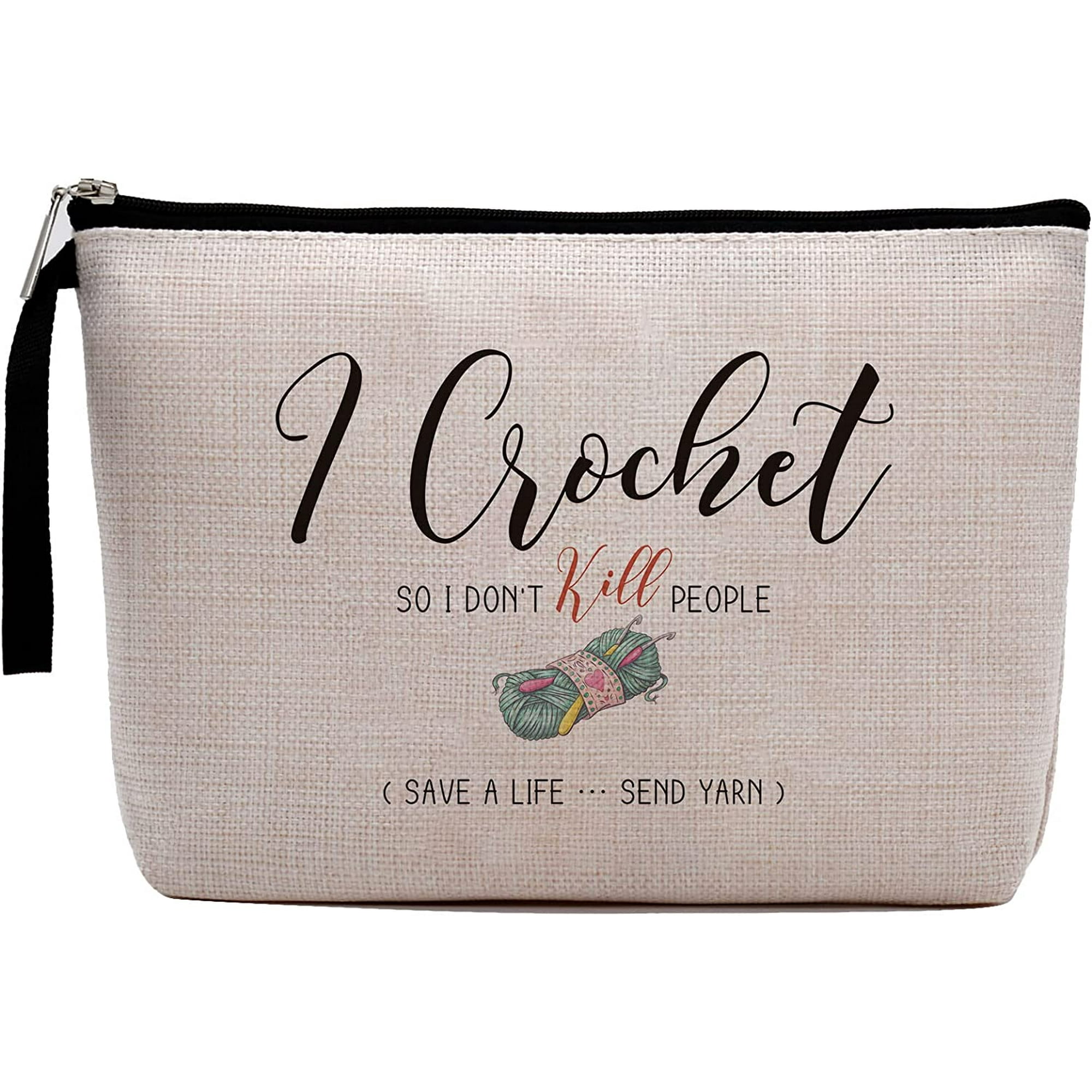 Funny Gifts for Crocheting Gifts Christmas Birthday Gifts Humorous Novelty Present for Knitting and Crochet Beginner Crochet Lovers Knitting Bag – I Crochet Save a Life Send Yarn, Crochet Makeup Bag | Funny Gifts for Crocheting Gifts Christmas Birthday Gifts Humorous Novelty Present for Knitting and Crochet Beginner Crochet Lovers Knitting Bag – I Crochet Save a Life Send Yarn, Crochet Makeup Bag |