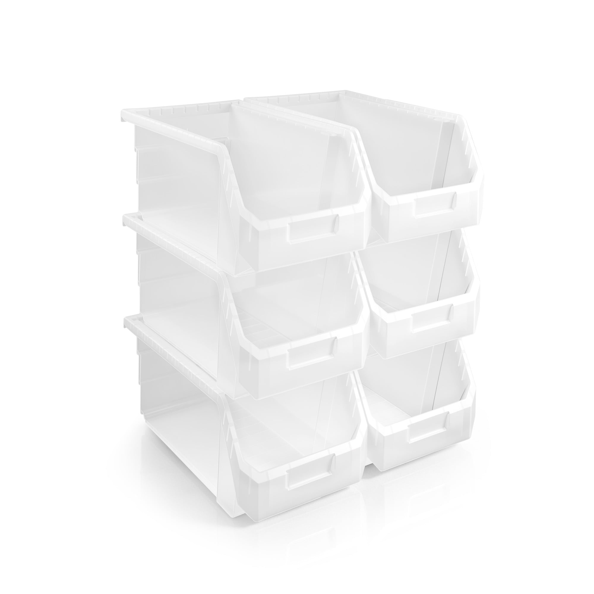 Sorbus Large Open Front Stackable Pantry Storage Bins, 6-Pack, Clear