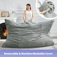 thumbnail image 6 of Hobestluk 3 in 1 Bean Bag Chair Giant Bean Bag Chairs Convertible Bean Bag Floor Cushion with Machine Washable Cover, Beanbag Chairs for Adult (Turquoise Grey), 6 of 9