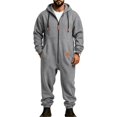thumbnail image 6 of Ceisia Mens Loose Full Zip Hooded One Piece Jumpsuit Casual Sports Onesie Dark Gray L Gift, 6 of 9