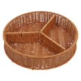thumbnail image 4 of Here's a refined and professional product description for your item:\n\n \n\n**Vintage Imitation Rattan Woven Storage Basket with Compartments –, 4 of 5