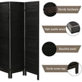 6 Panel Louver Room Divider 5.6ft Tall Wood Partition Room Dividers and