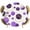 Purple, variant on Elastic Fitted Round Tablecloth, Purple Polka Dots Waterproof Stretch Table Cover for 36"-44" Tables, Modern Abstract Art Washable Outdoor Tablecloths for Patio, Picnic, Camping