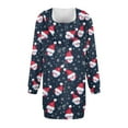 thumbnail image 5 of Christmas Dresses for Women Women's Sweatshirt Dress Long Sleeve Hoodies Dresses with Snowflake Christmas Tree Print for Casual Fall and Winter Wear,Blue,XL, 5 of 6
