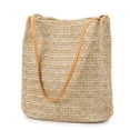 thumbnail image 2 of Spencer Women Straw Beach Bag Tote Shoulder Bag Fashion Woven Shoulder Purse Handbag (Dark Beige), 2 of 11