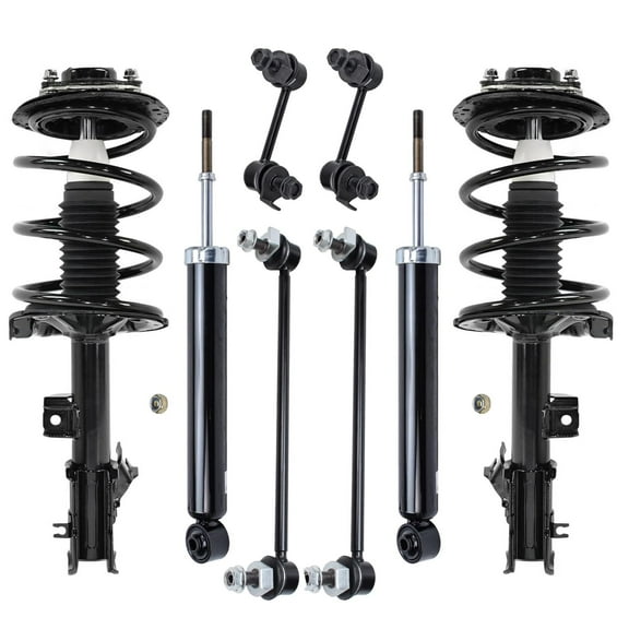 Detroit Axle - RWD 8pc Struts Shocks Kit for 2003-2008 INFINITI FX35, 2 Front Struts with Coil Spring 2 Rear Shock Absorbers 4 Front Rear Sway Bar Ends 2004 2005 2006 2007 Replacement Suspension