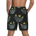 thumbnail image 3 of Sigee Faces Of The Cat Print Mens Swim Trunks with Compression Liner Quick Dry Swim Stretch Beach Shorts with Pockets,S-3XL, 3 of 7