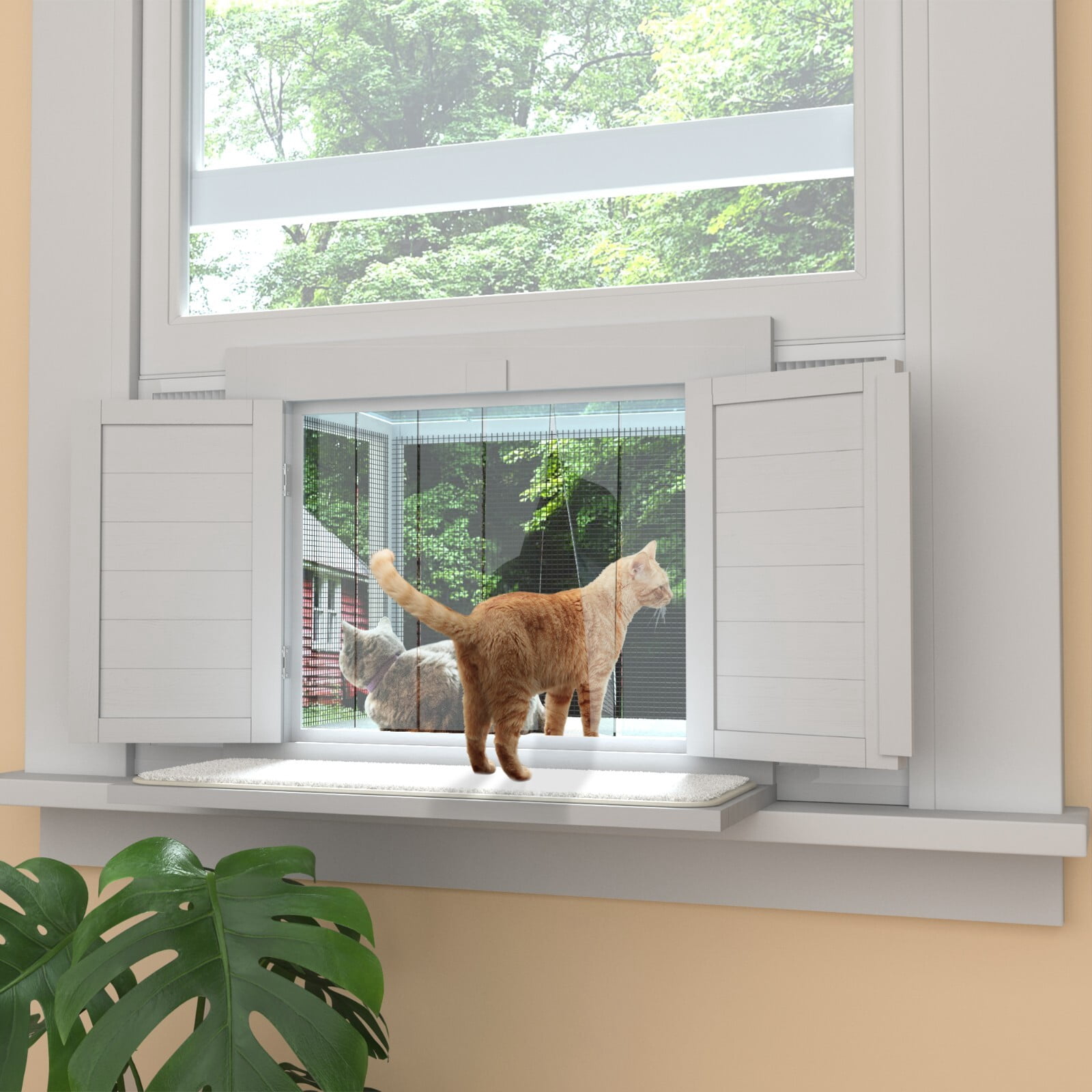 LINJH Deluxe Universal Cat Window Box, Waterproof Window Catio Perch Cat Bed