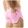 thumbnail image 4 of Pantalones cortos de running lisos para hombre: pantalones de chándal elásticos en la cintura, poliéster, S-XL, 4 of 7