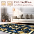 thumbnail image 2 of ODIKA 2'x3' Machine Washable Non-Slip Area Rug, Crest Medallion with and Flourish Motifs High Traffic Rug, Blue, 182434, 2 of 7