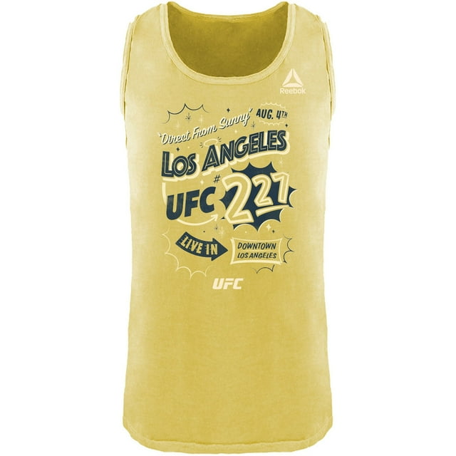 Reebok Débardeur pour Homme Live In Downtown Los Angeles, Jaune, Très Grand