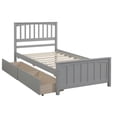 thumbnail image 4 of Bellemave Modern Twin Size Bed with Storage Wood Twin Bed Frame with Drawers Platform Bed with Headboard and Footboard, No Box Spring Needed, Gray, 4 of 11