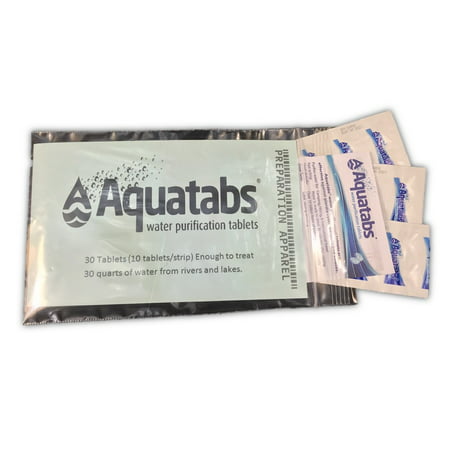 Aquatabs Water Purification Tablets for Camping and Emergency Preparedness, BAGGED