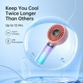 thumbnail image 4 of JISULIFE Handheld Fan - 5-Speed LED Display & 3600mAh Battery, USB-C Rechargeable with Lanyard, Compact Cooling for Travel/Beach/Makeup, 4 of 9