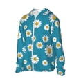 thumbnail image 2 of KLL Daisies Flowers Print Men's Women’s UPF 50+ Sun Protection Outdoor Hoodie Jacket Long Sleeve Fishing Hiking Performance Shirt-X-Large, 2 of 6