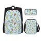 thumbnail image 1 of Disketp Frog In Mermaid Mochila Estampada de Gran Capacidad con Lonchera y Estuche, Set de 3 Piezas para Estudiantes, 1 of 7