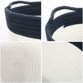 thumbnail image 5 of PiccoCasa Cotton Rope Storage Bins Baskets with Handles for Shelves, Cylindrical 1, Navy Blue, 5 of 7