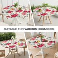 thumbnail image 7 of Round Fitted Tablecloth with Elastic Edges Fits 45"-52" Round Tables Pioneer Colorful Floral Waterproof Table Cover Washable Indoor and Outdoor for Party Kitchen Dinner Banquet Patio Picnic, 7 of 7