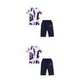 thumbnail image 2 of Guardurnaity Ropa de verano para niños, camisas para adolescentes, trajes para niños, pantalones cortos multiusos de algodón transpirables de Púrpura 160cm 2piezas, 2 of 6
