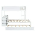 thumbnail image 3 of Harper & Bright Designs Twin Over Twin Bunk Bed with Trundle and Desk, Solid Wood Bunk Bed Frame with Storage Drawers and shelves for Bedroom, White, 3 of 14