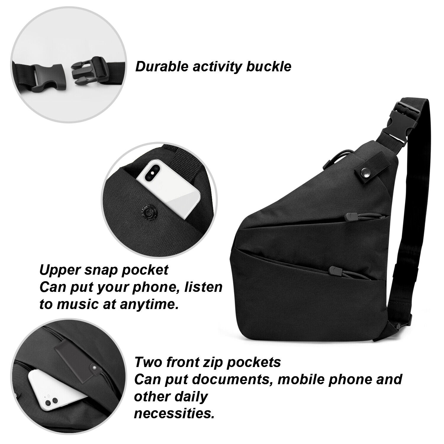 Men's Sling Chest Bag One Strap Nylon Travel Bag, Crossbody Shoulder Bag, Juzar Tapal Collection