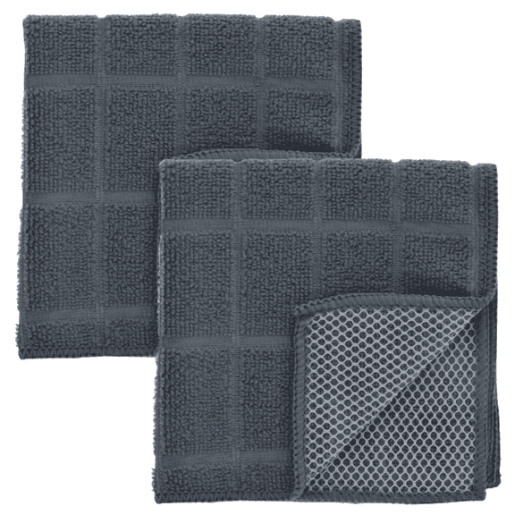 Dish Cloths for Washing Dishes Gray Kitchen Cloths Cleaning Cloths 12"x12" - 6 Pack