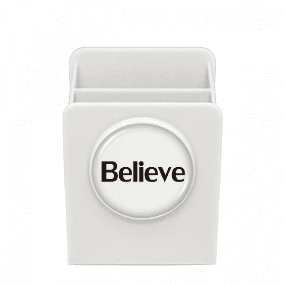 Believe Word Inspirational Quote Sayings Desk Pencil Holder Cup Pen Organizer