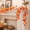 thumbnail image 5 of MMJ 5.74FT Thanksgiving Garland with Maple Leaves, Flexible Artificial Garland for Mantel Window Stair Rail Thanksgiving Decor, 5 of 6