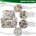 thumbnail image 2 of CHUNTIAN Floral Printed Recliner Cover with Pockets Single Reclining Slipcover 4-Pieces Lazy Boy Recliner Armchair Cover with Elastic Bottom for Recliner Furniture Protector for Kid Pet, 2 of 5