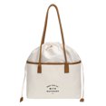 thumbnail image 1 of Bolso de mano coreano para mujer, bolso de lona con cordón y letras, bolsos de hombro (marrón) Likrtyny Para estrenar, 1 of 9