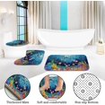 thumbnail image 6 of and Fishes Bathroom Sets with Rugs and Accessories Blue Ocean Seaweed Shower Curtains Set Bathroom Sets for Boys and Girls Underwater Sea World Bathroom Sets with Bath Mat, 6 of 9