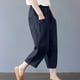 thumbnail image 5 of Moda Mujer Verano Casual Suelto Algodón Y Lino Bolsillo Sólido Pantalones Pantalones Odeerbi ODB-6, 5 of 9