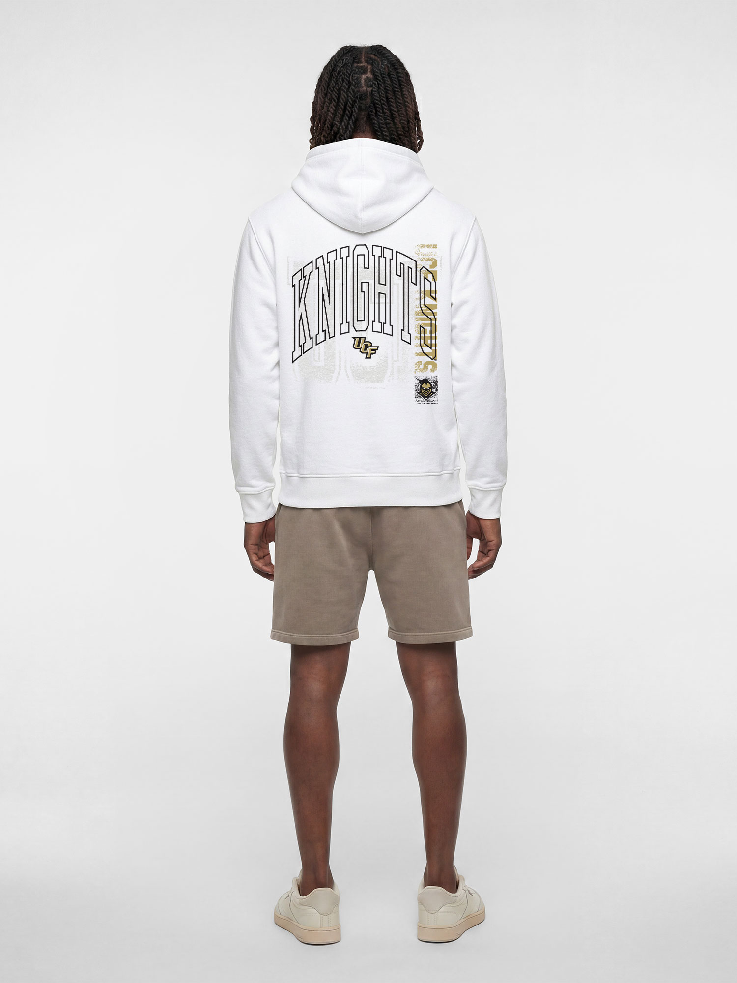 Central Florida Knights Reebok Mens White Hooded Sweatshirt