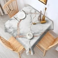 thumbnail image 2 of White Marble Rose Gold Line Pattern Square Tablecloth,Waterproof Square Table Cover,Wipeable Spillproof Washable Table Cover for Home Kitchen Party Decor 60"x60"(152x152cm), 2 of 6