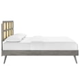 thumbnail image 4 of Modway Sidney Cane Rattan and Wood Full Platform Bed with Splayed Legs in Gray, 4 of 9