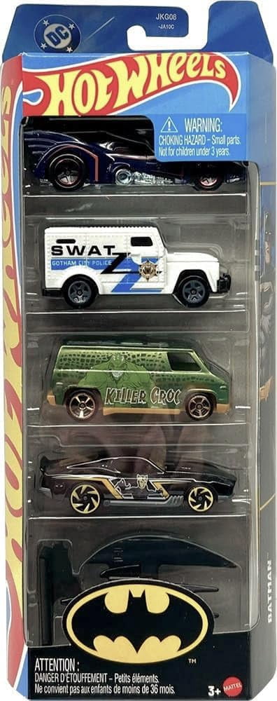 Hot Wheels DC Batman™ Bundle of 2 x 5-Packs Die-Cast Toy Cars, Includes Batmobile, SWAT Van, Batplane, Ages 3+