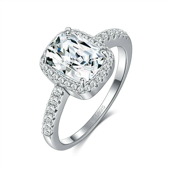 Sterling Silver Womens Square Zircon Ring: Simple Geometric Design, 925 Silver with Seiko Craftsmanship, Perfect for Festivals